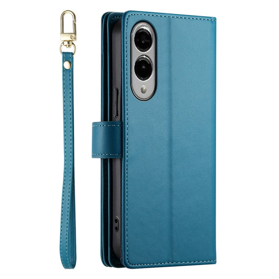 Pattintható tok a Samsung Galaxy S25 Edge, Wallet Zipper Pocket, kék