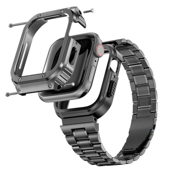 Acél karkötő tokkal Apple Watch 7/8/9 45MM, szürke