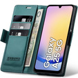 Tok Samsung Galaxy A25 5G, ERBORD Glossy Litchi, pénztárca patenttal, zöld