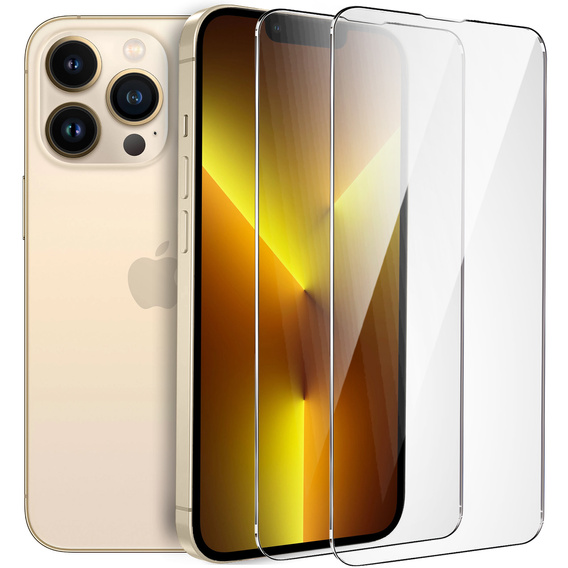 2x edzett üveg a iPhone 13/13 Pro, ERBORD 9H Hard Glass a képernyőn