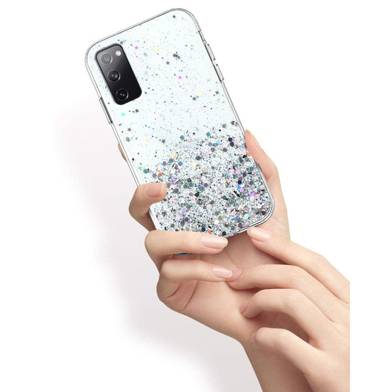 Telefontok a Samsung Galaxy S20 FE, Glittery, átlátszó
