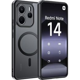 Tok Xiaomi Redmi Note 14 4G-hoz, MagSafe, ERBORD Matt Case, fekete + képernyőüveg