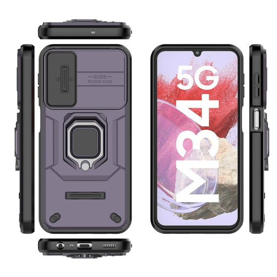 Telefontok a Samsung Galaxy M34, KickStand Camera Lens, lila
