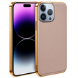Telefontok a iPhone 14 Pro Max, Cowhide Leather, rózsaszín