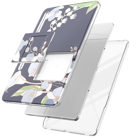 Telefontok a Samsung Galaxy Tab S7 FE, Suritch Full Body Flowers, szürke