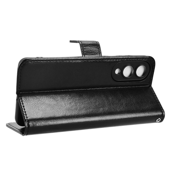 Pattintható tok a Samsung Galaxy S25 Edge, Crazy Horse Wallet, fekete