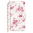 Pattintható tok a Samsung Galaxy A35 5G, Wallet, Roses fehér