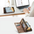 CASEME tok Samsung Galaxy A56 5G, Retro Leather Wallet, szíjjal, barna