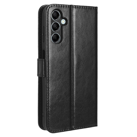 Pattintható tok a Samsung Galaxy M34, Crazy Horse Wallet, fekete
