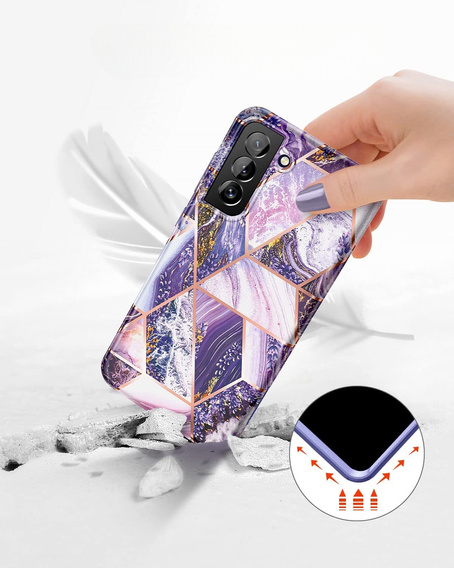 Telefontok a Samsung Galaxy S22, Suritch Full Body Marble, lila