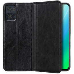 Pattintható tok Motorola Moto E22 / E22i 4G, Split Leather, fekete