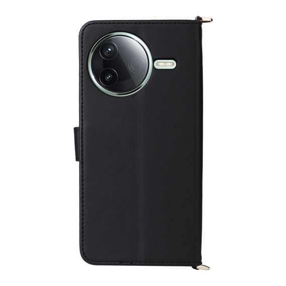 Tok patenttal a Xiaomi Poco F7 Pro / F7 Ultra-hez, Crossbody Leather Wallet, fekete