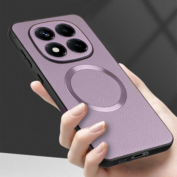 Telefontok a Xiaomi Redmi Note 14 Pro 5G, Leather Hybrid MagSafe, lila