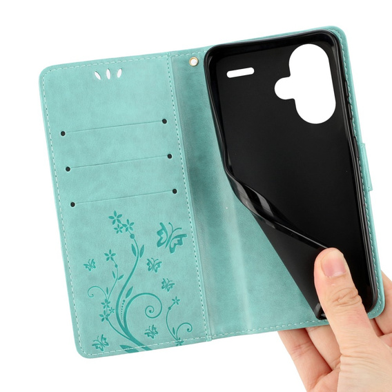 Pattintható tok a Xiaomi Redmi Note 13 Pro+, Butterfly, világoskék