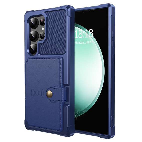 Tok Samsung Galaxy S25 Ultra, Card Holder Kickstand, fekete