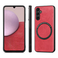 Telefontok a Samsung Galaxy A14 5G, Leather Hybrid MagSafe, piros