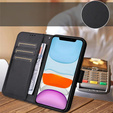 Pattintható tok a Samsung Galaxy M55 5G, Wallet Smart Magnet, fekete
