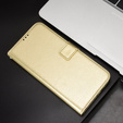 Pattintható tok a Xiaomi Poco F6 Pro, Crazy Horse Wallet, arany