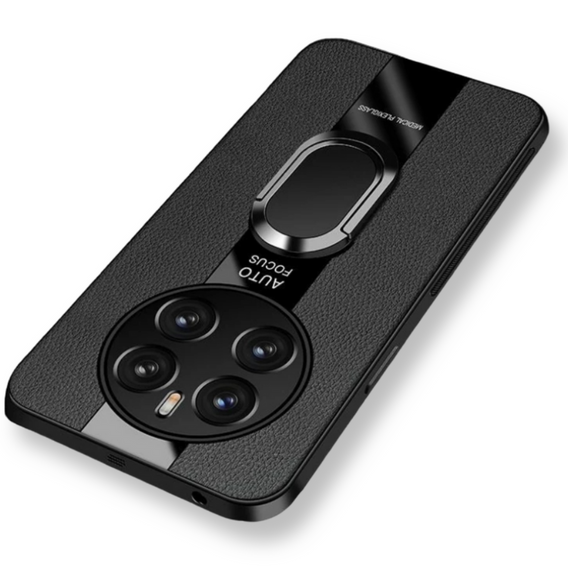 Tok Realme 12 Pro 5G / 12 Pro+ 5G, Leather Kickstand Ring, fekete
