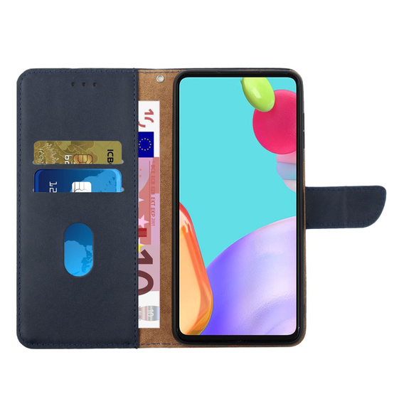 Pattintható tok a Samsung Galaxy A25 5G, Split Leather Wallet, kék