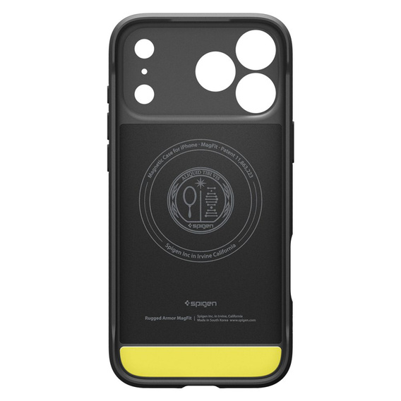 Spigen Rugged Armor MagSafe tok iPhone 17 Pro készülékhez, mattfekete színű