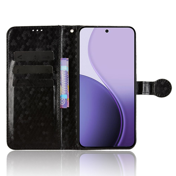 Pántos tok Oppo Reno 14, Wallet Rhombus, fekete
