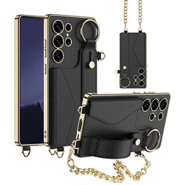 Telefontok a Samsung Galaxy S25 Ultra, GKK Leather, fekete
