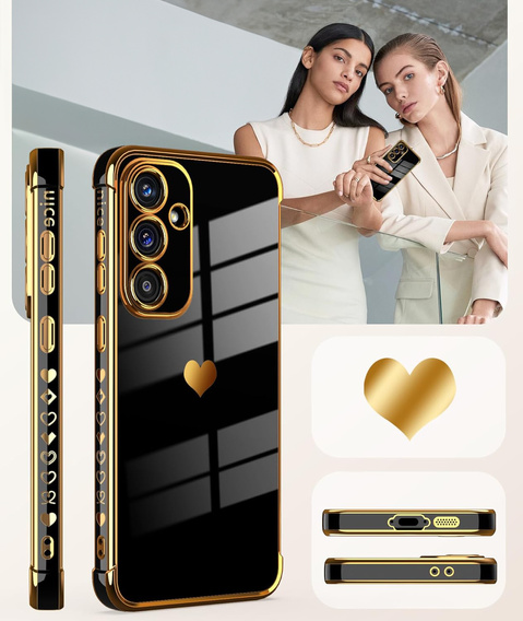 Tok Samsung Galaxy A36, Electro heart, fekete + üveg 9H