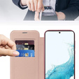 Pattintható tok a Samsung Galaxy S22 5G, RFID Wallet MagSafe CamShield, rózsaszín