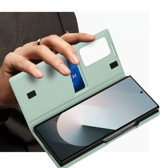 Flip tok Samsung Z Fold6 5G, Smart View Wallet, zöld
