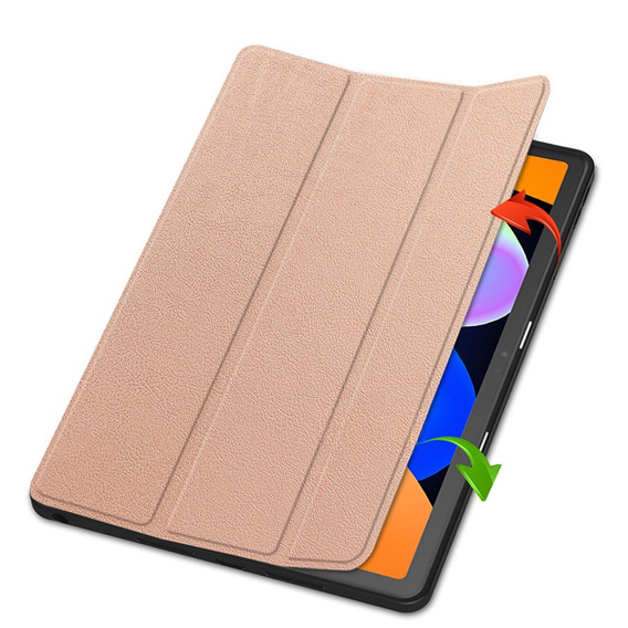 Tojás Lenovo Idea Tab 11" 2025 TB336FU TB336ZU, állvány, Smartcase tolltartóval, rózsaarany színű