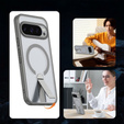 Fusion hibrid tok Google Pixel 10 Pro XL készülékhez, MagSafe, állvánnyal, szürke
