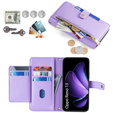 Pattintható tok a Oppo Reno 13, Wallet Zipper Pocket, lila
