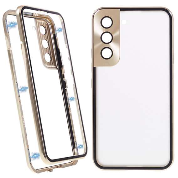 Tok Samsung Galaxy S21, Magnetic Dual Glass, arany