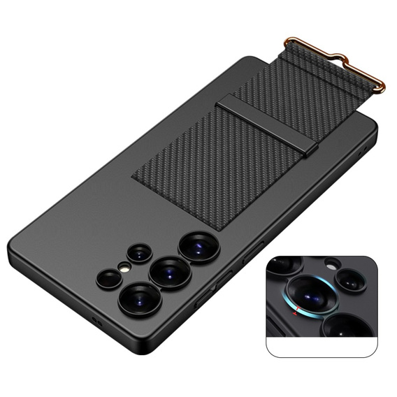 Telefontok a Samsung Galaxy S25 Ultra, GKK Strap Case, carbon fekete