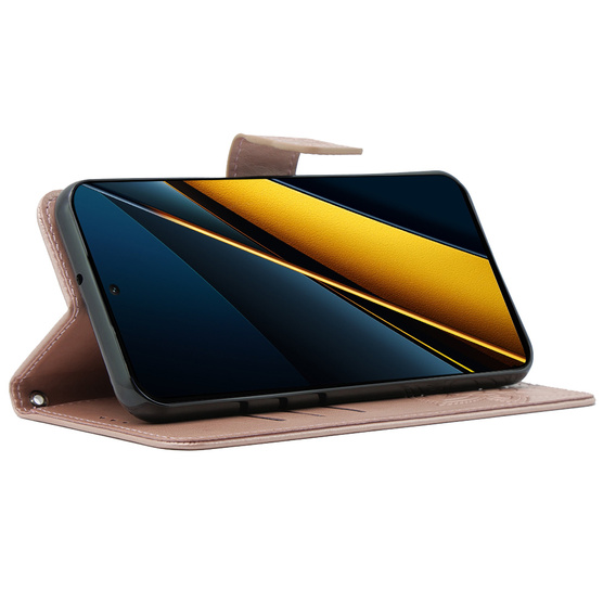 Pattintható tok a Xiaomi Poco F6 Pro, Butterfly, rózsaszín rose gold