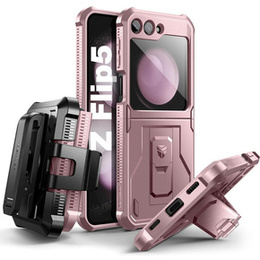 Páncélozott tok Samsung Galaxy Z Flip 5 5G készülékhez, Dexnor Clip Holder, rózsaszín