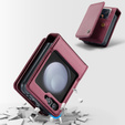 CASEME flip tok Samsung Galaxy Z Flip5 5G, Litchi Wallet, piros