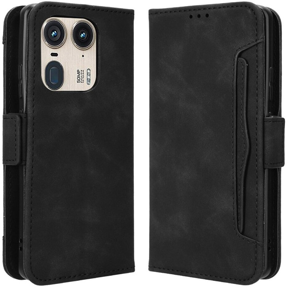 Pattintható tok a Motorola Edge 50 Ultra, Card Slot, fekete