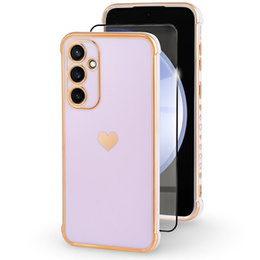 tok Samsung Galaxy S23 FE, Electro heart, lila + Full Glue Kerámiaüveg