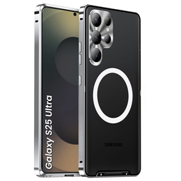 Kameravédő tok Samsung Galaxy S25 Ultra, CamShield MagSafe, ezüst