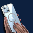 Telefontok a iPhone 14, ERBORD Hybrid MagSafe Case, ezüst