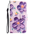 Pattintható tok a Xiaomi Redmi 13C / Poco C65, Wallet, Painted Flowers, lila