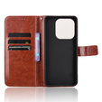 Pattintható tok a Xiaomi Redmi Note 14 4G, Crazy Horse Wallet, barna