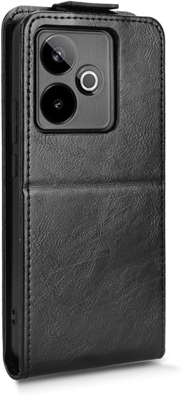 Pattintható tok a Realme GT 7 / 7T, Flip, fekete