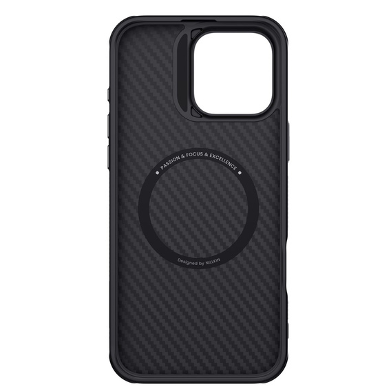 Tok iPhone 16 Pro Max, páncélozott Nillkin, Carbon Fiber, Magsafe, arany