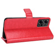 Pattintható tok a Xiaomi Redmi Note 12 4G, Crazy Horse Wallet, piros