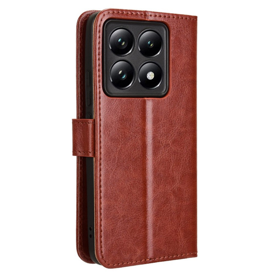 Pattintható tok a Xiaomi 14T Pro, Crazy Horse Wallet, barna