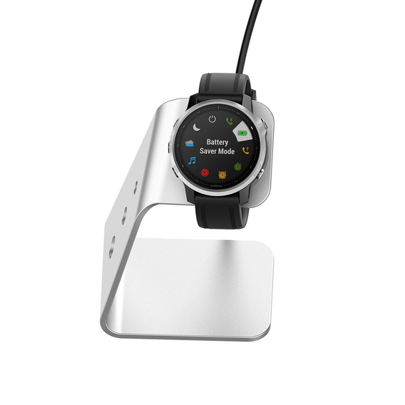 Alumínium USB dokkolóállomás a Garmin Fenix 7/7S/7X/6/6X/6S/6S készülékhez, ezüst színű