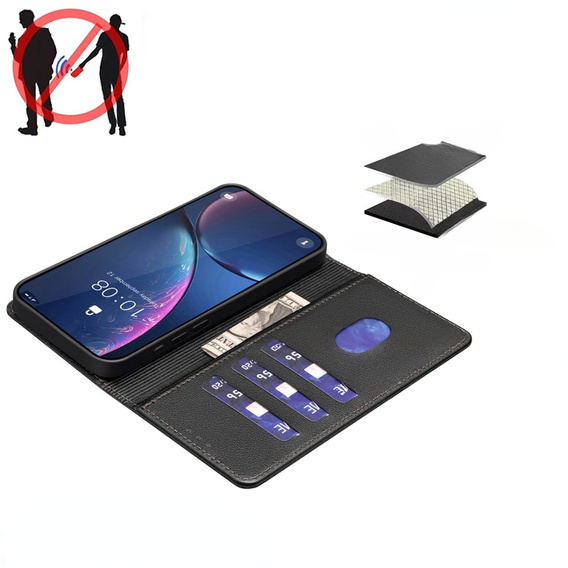 Pattintható tok a Honor 200 Lite, BINFEN Wallet, fekete